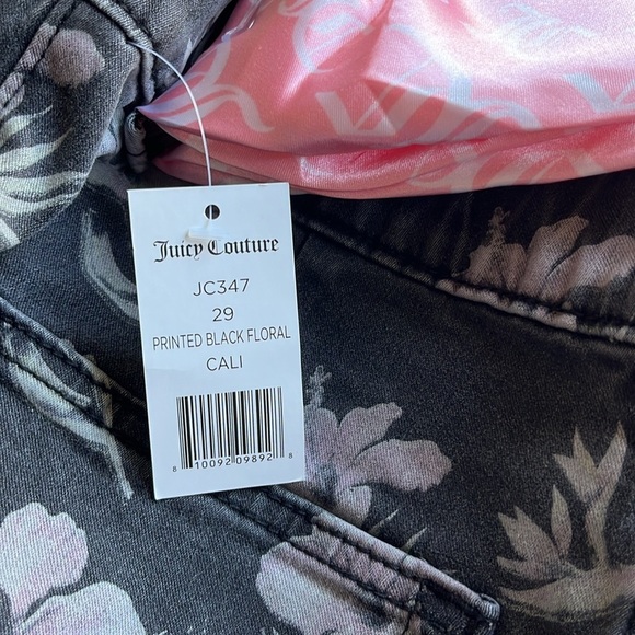 🆕 Juicy Couture Printed Black Floral California Skinny Women's Jeans Size 29 - Picture 7 of 13